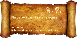 Matsovics Iréneusz névjegykártya